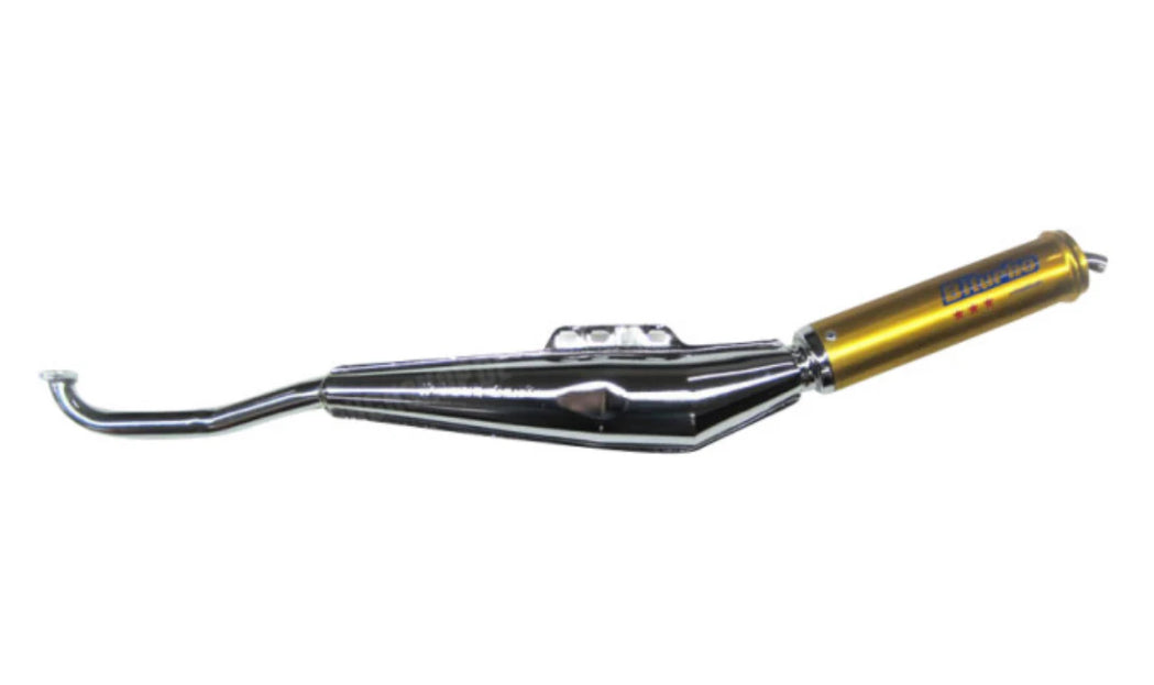 Puch Maxi Biturbo Auspuff Gold/Chrom 25mm