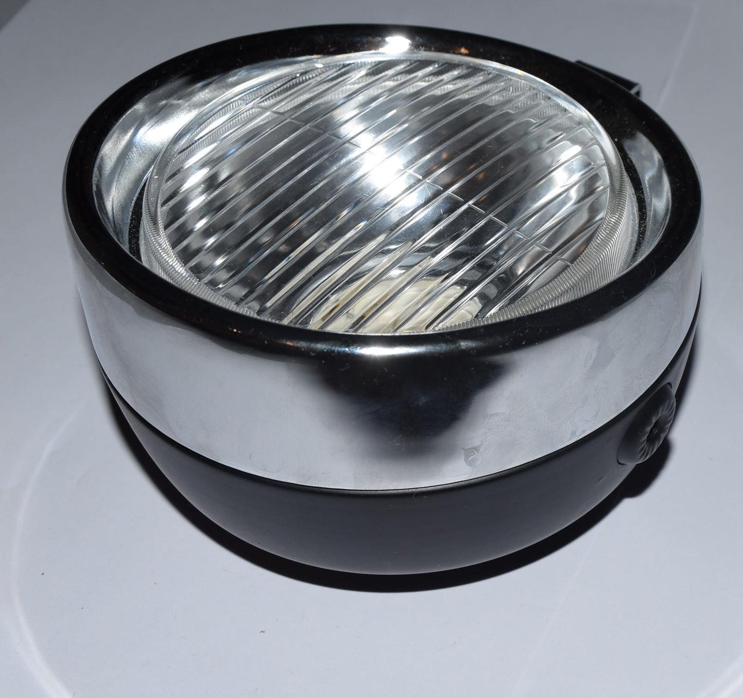 Scheinwerfer Rund Classic Schwarz mit Chrom